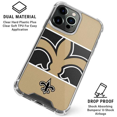 NFL New Orleans Saints Zone Block iPhone 16 Pro Clear Case